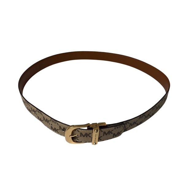 Two Michael Kors Monogram Belt with Gold Buckle in new conditions 40” and 38” main image 9